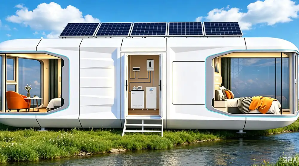 One-stop self-circulating solution for accommodation, catering, water, electricity and sewage treatment: 32㎡ space capsule + atmospheric water generator + microgrid